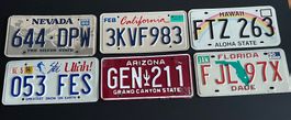 6er-Set Original US-Nummernschilder / License Plates