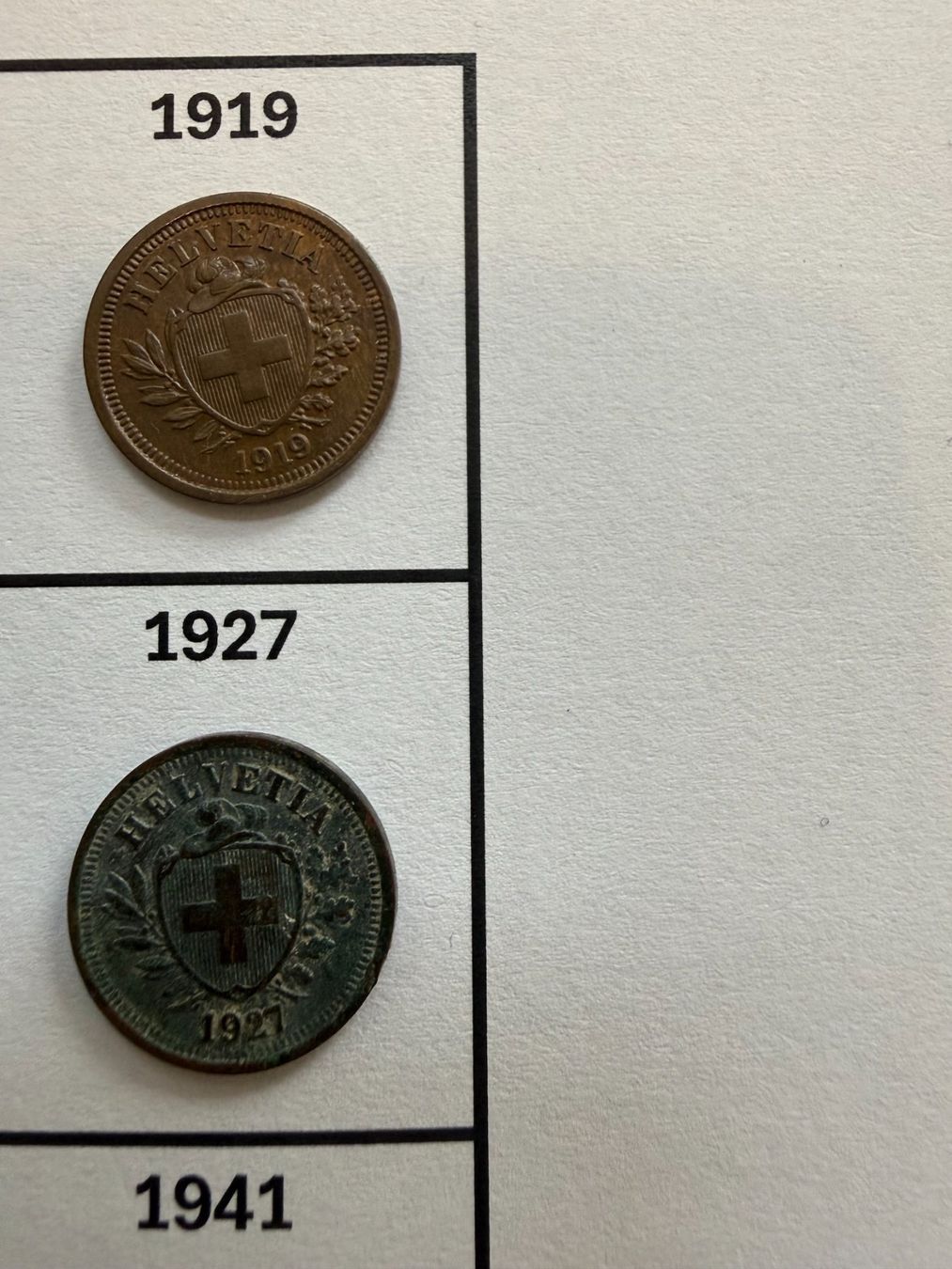 Alle Münzen: 26 x 1 Rp. ab 1912 – Gebraucht aus Saas-Fee von edy_z6q9 4
