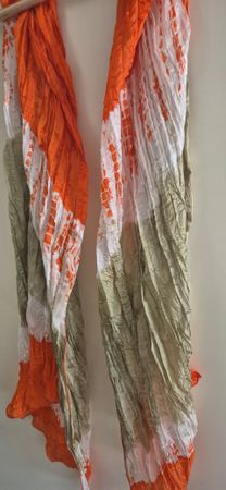 Codello Seidenschal, Orange/Weiss, wie Neu!