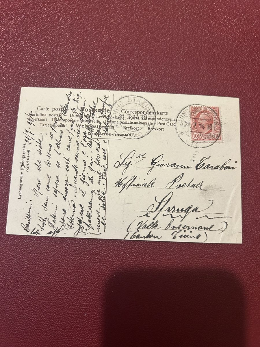 Ansichtskarten: Zürich 1914 – Gebraucht aus Breganzona von Milesbo 1