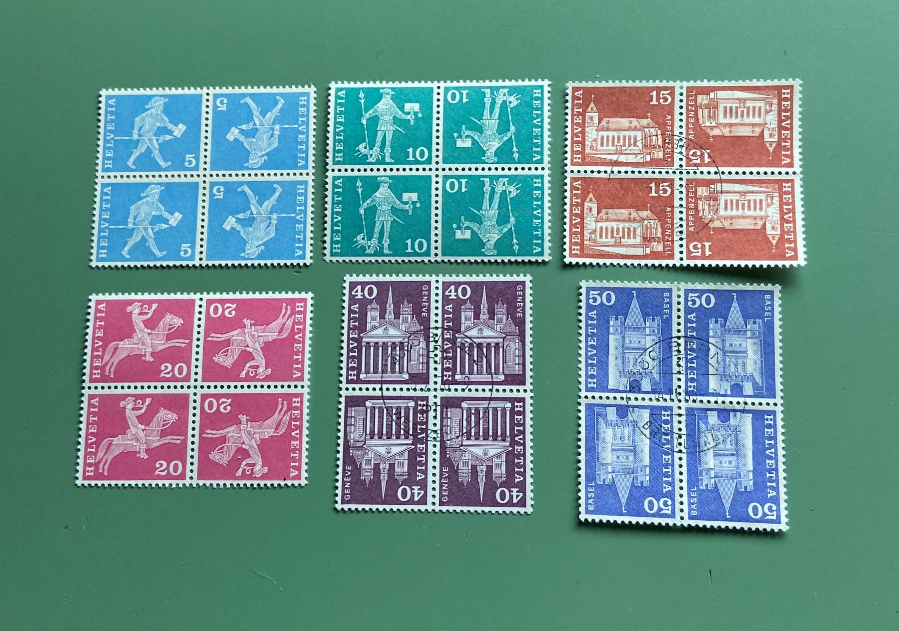 Alle Briefmarken: Schweizer Marken: 4er Blöcke – Gebraucht aus Münchringen von Hegelime-38