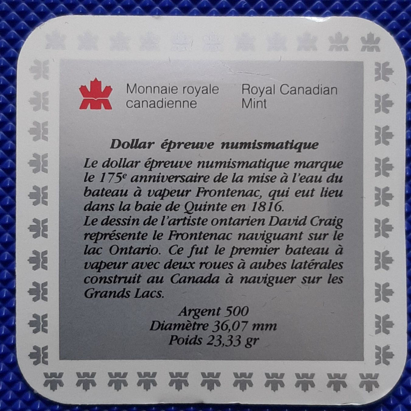 Tutti le monete: Canada Dollar 1991 Frontenac – Usato da Carouge GE venduto da cecob0909 3