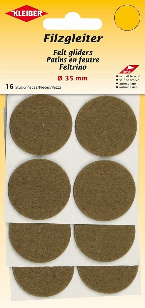 Untersetzer: Filzgleiter 35 mm,16 Stück,  braun – Neu und originalverpackt aus St. Gallen von cointec 1