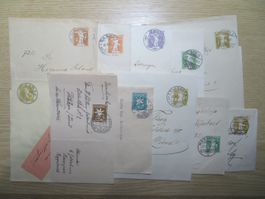 Streifbänder 11 Stück meist sauberer Vollstempel