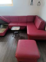 Leder-Ecksofa mit Bettfunktion 