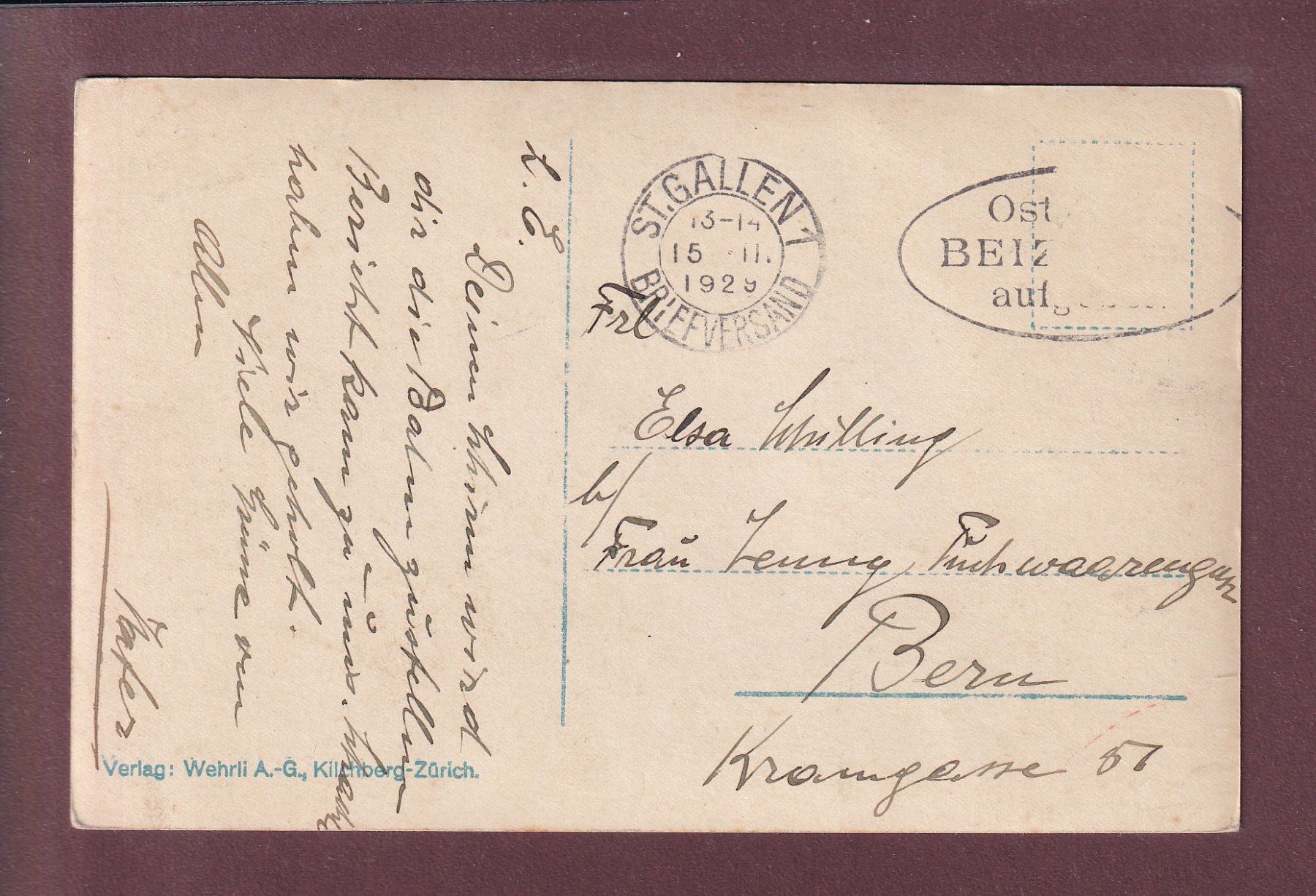 Cartoline postali: BADEN - Ruine Stein - 1929 – Usato da Pully venduto da nicecards 1