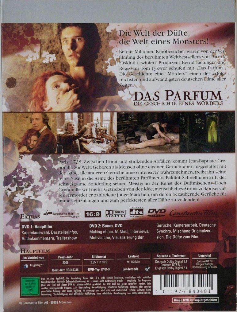 Alle DVDs: DAS PARFÜM - Die Geschichte eines Mörders - Premium Edition – Gebraucht aus Remetschwil von tgd_gbp8 1