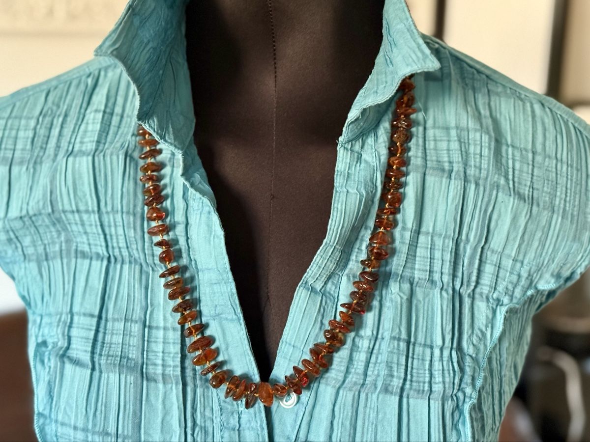 Catenine: Antike Bernstein Halskette Cognac 70cm – Usato da Lamone venduto da LaCantinaMagica 2