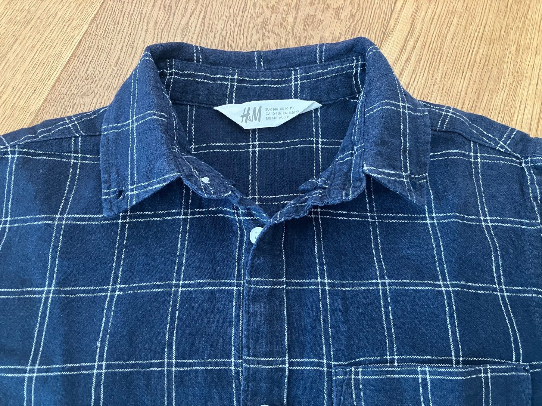 H&M Camicie, T-shirt & Polo: Kariertes Hemd dunkelblau Grösse 146 – Usato da Cham venduto da Liliane78 1