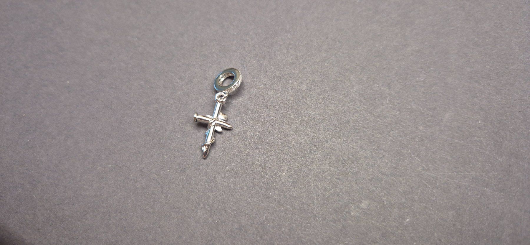 Anhänger: Silber Charm Kreuz mit Rose +Garantie – Neu (gemäss Beschreibung) aus Rotkreuz von Carbone_Bijou-Shop 3