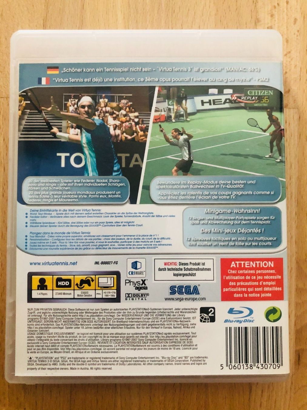 Sony Giochi: Virtua Tennis 3 - PS 3 – Usato da Nussbaumen AG venduto da Pika-Shop 1
