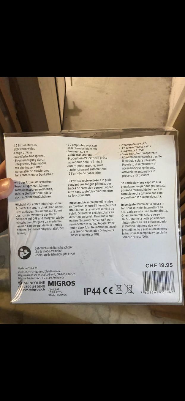 Migros Ghirlande e barre luminose: Solarlichterkette 2x  – Nuovo e nell'imballaggio originale da Cham venduto da Jaca1920 1