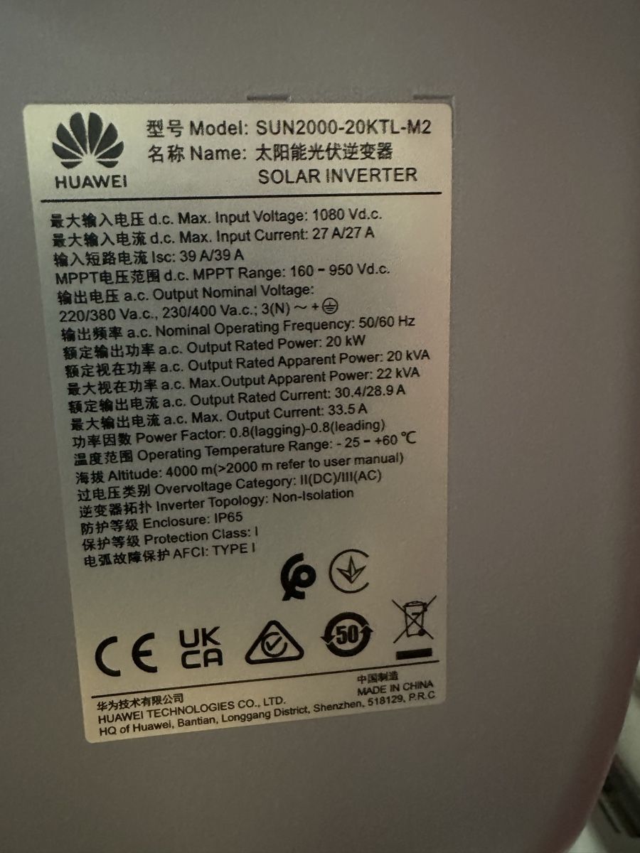 Wechselrichter: Huawei Wechselrichter SUN2000-20KTL-M2 – Gebraucht aus Alchenstorf von Velofahrt 1
