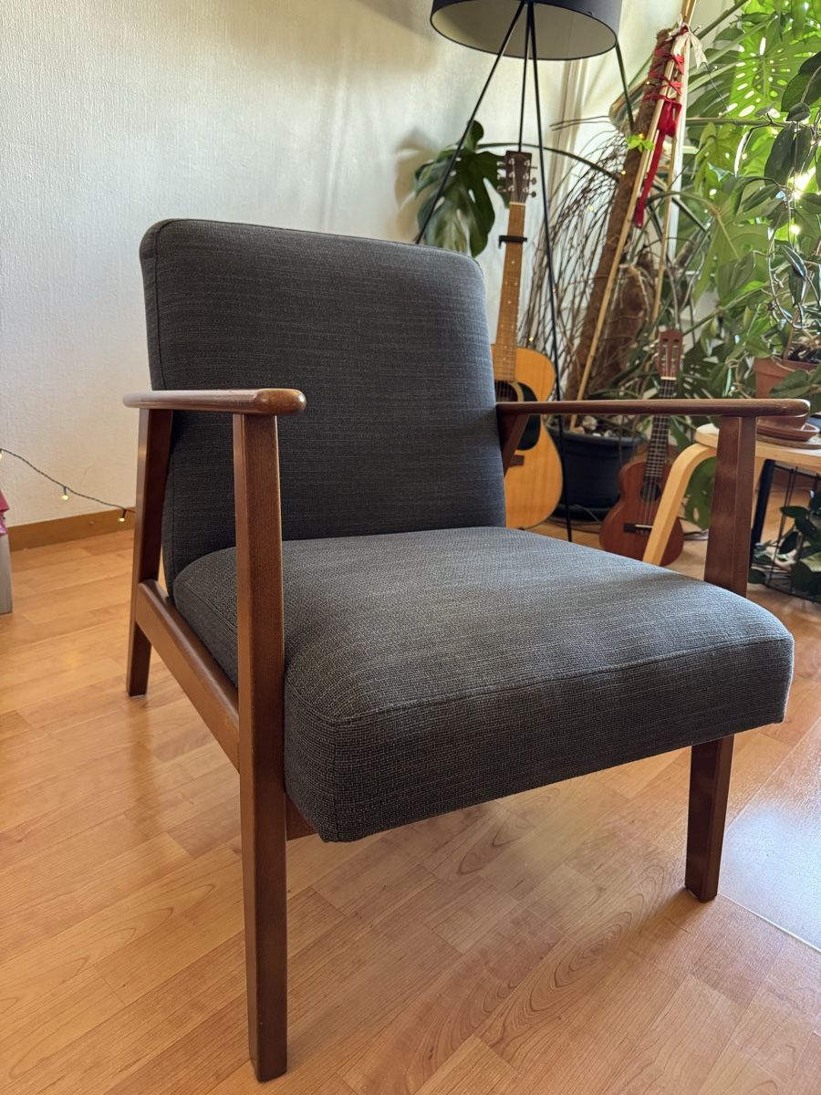 Poltrone: Fauteuil vintage gris, design scandinave – Usato da Nyon venduto da tingloo 1