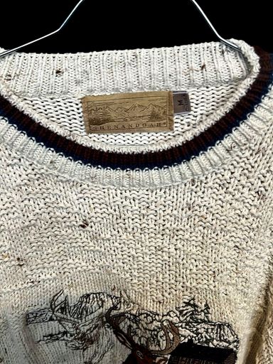 Maglioni & Felpe: Shenandoah Cremefarbener Strickpullover mit Hirschmotiv - – Usato da Zug venduto da vinokilo 4