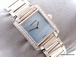 CARTIER TANK FRANCAISE BLUE 18K & DIAMANTEN 2403 DAMENUHR