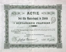 Deli-Bila Maatschappij in Zürich - 1900