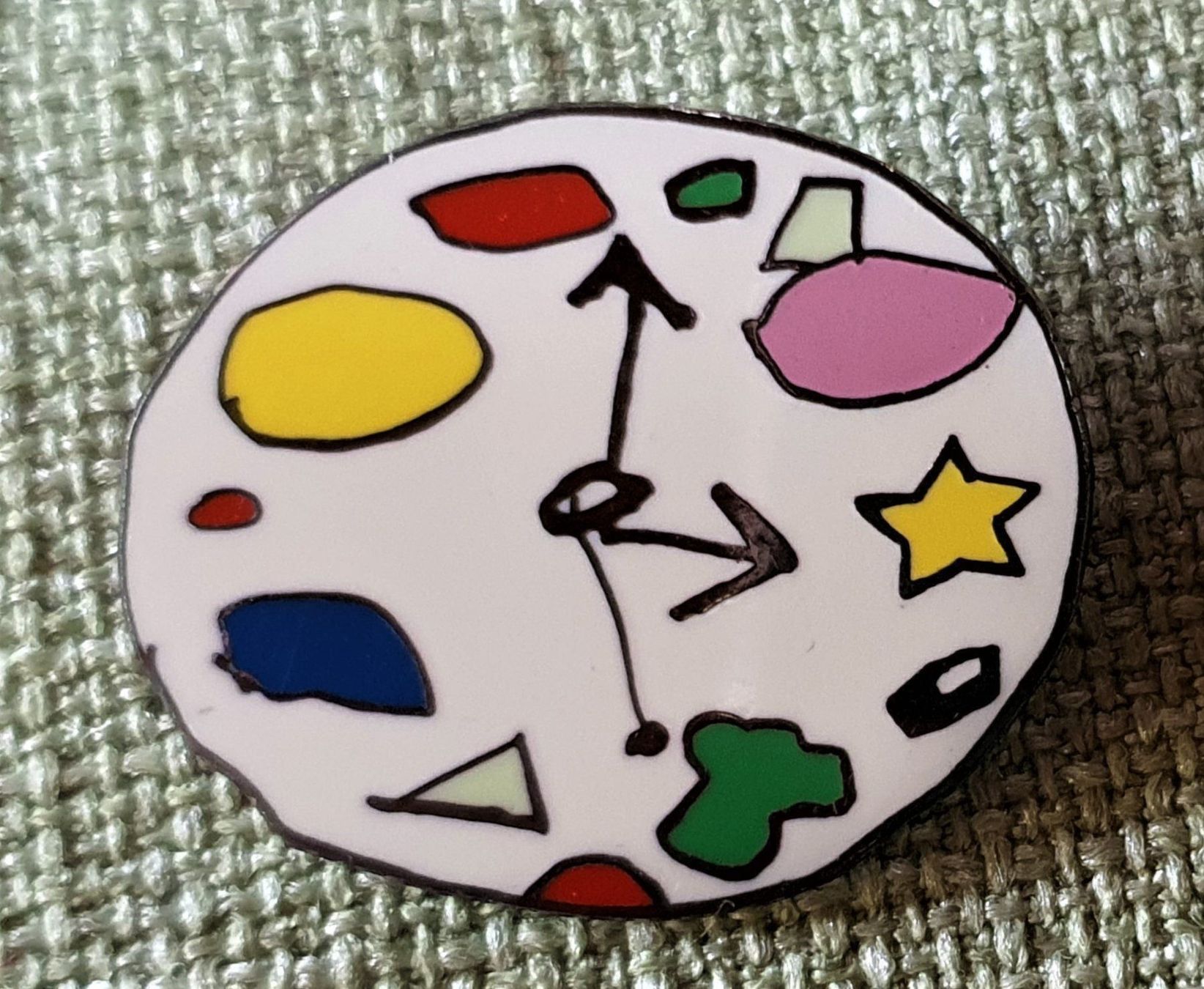 Placchette & Badge: J778 - Pin Farbige Uhr – Usato da Reinach BL venduto da Boston-Verkauf
