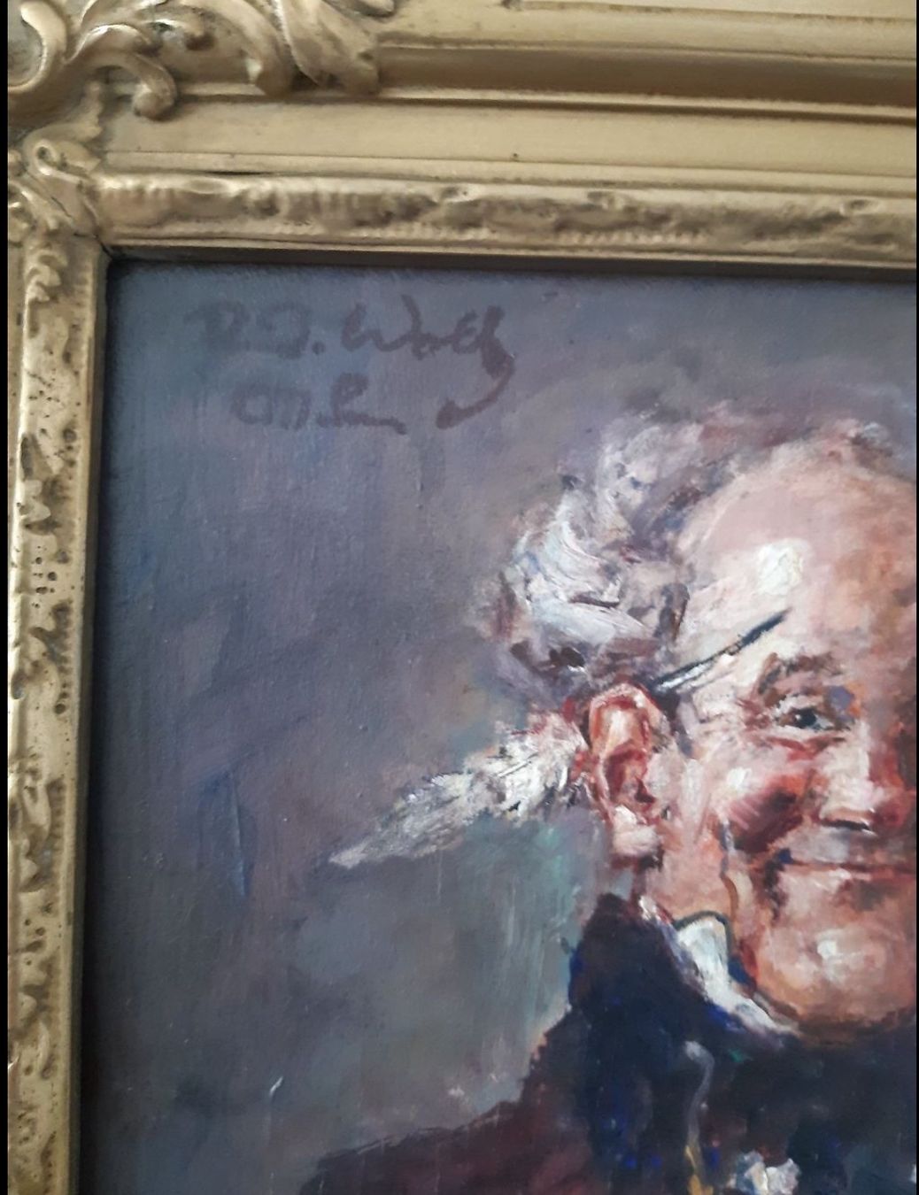 Dipinti: antikes Ölgemälde "Der Aktuar" Rudolf Wolf – Usato da Basel venduto da PAUL_ART 5