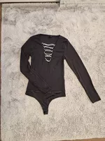 Schwarzer Body mit Glitzer/Steinen M