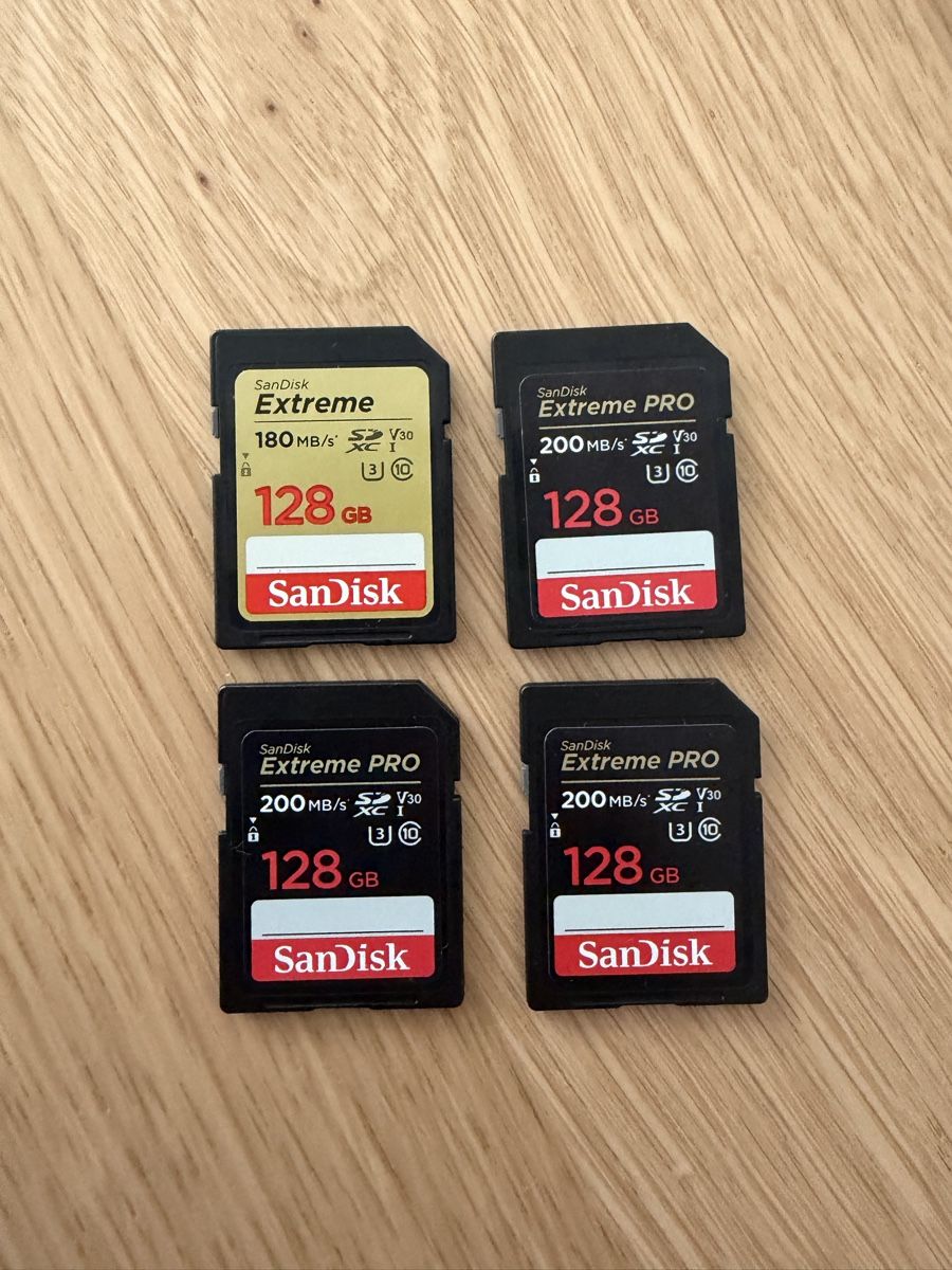 Sandisk Schede di memoria: 4× SanDisk SD 128 GB – Nuovo (secondo la descrizione) da Zürich venduto da vio_shr6