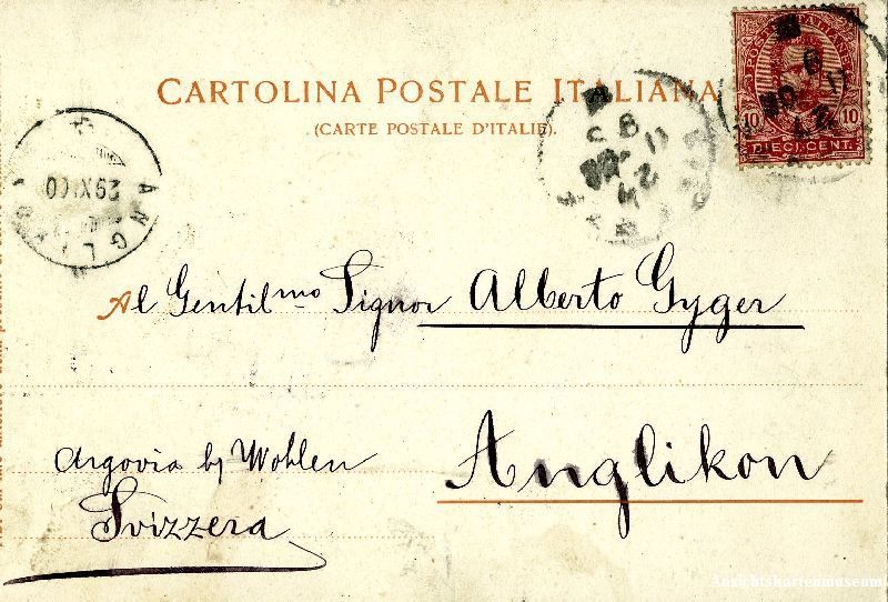 Cartoline postali: Frienze - Piazza della Signiora ... 1900 – Usato da Emmenbrücke venduto da teestube 1