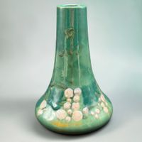 Soufflenheim - Superbe vase céramique émaillée peinte main