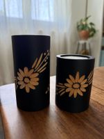 2 STÜCK  WINDLICHT  TEELICHT  HOLZ  HANDARBEIT
