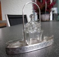 Art Deco Schiffchenförmige Gewürz-Menage