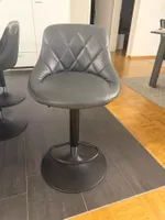 3 Barhocker grau Lederoptik höhenverstellbar gebraucht