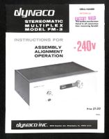 Dynaco STEREOMATIC MULTIPLEX MODEL FM-3 Instruction Brochure