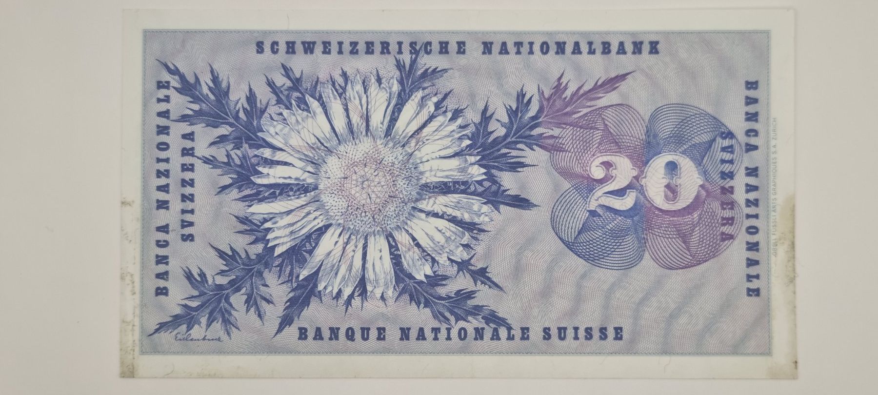 Banknoten: Note 20 FR 1969 ungefaltet (Klebstoffreste) – Gebraucht aus Bure von chap981 1