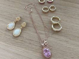 Luxus Elegante Zirkonia  Ohrschmuck  Farbe:Gold /Silber5 st.