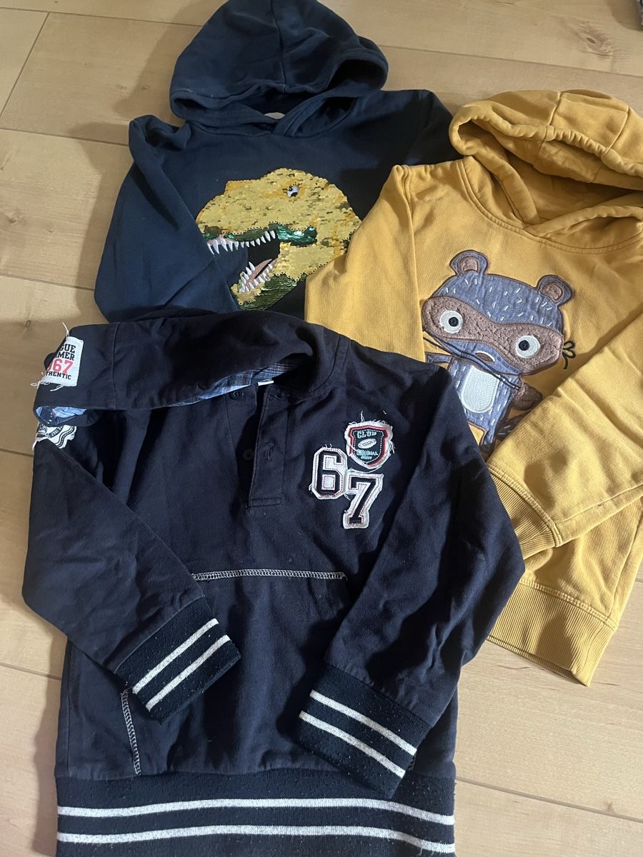 Lotti & Set di vestiti: Lot de 3 pulls à capuche garçon, taille 110 – Usato da Bellevue venduto da utilisatratice