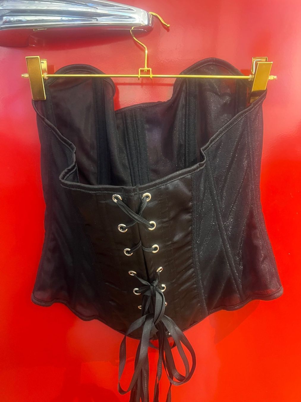 Tops: Schwarzes transparentes Bustier mit Schnürung – Neuf avec emballage d'origine à Zürich par Naebeli 2