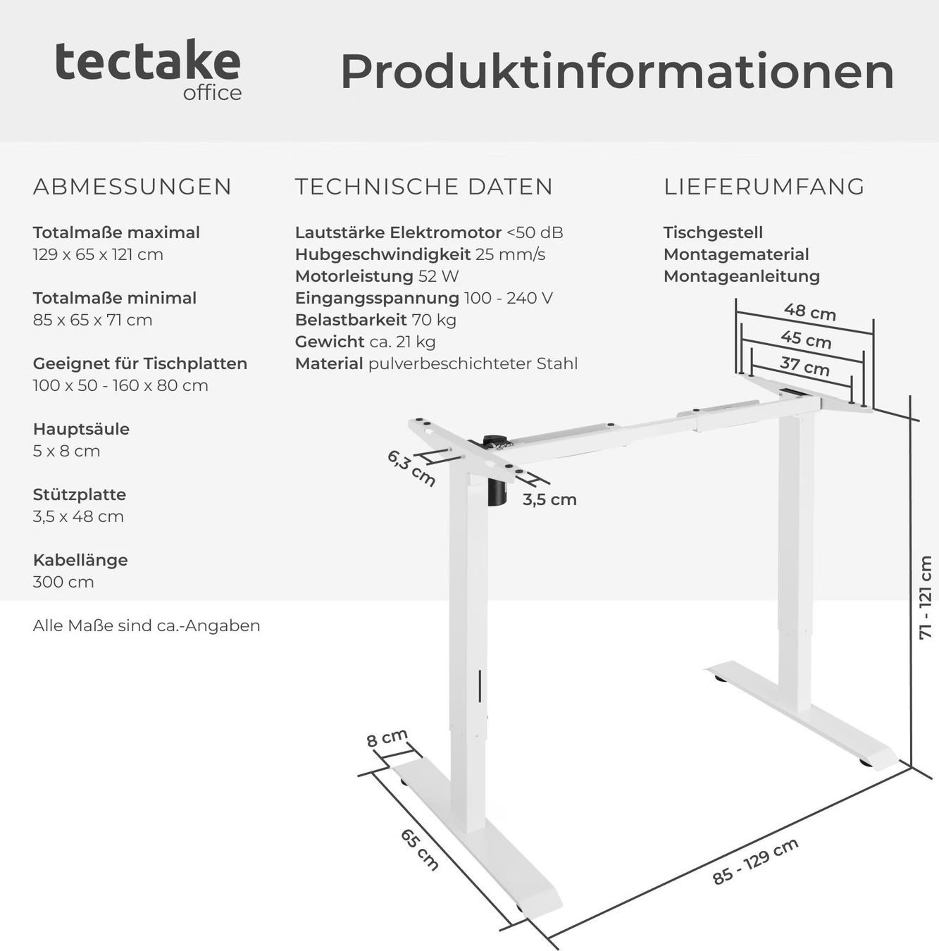 Tische: tectake Elektrisches Tischgestell – Gebraucht aus Richterswil von johnkareoke 6