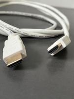 Câble HDMI high speed blanc + Ethernet, 180 cm, plaqué or