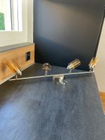 DECKENLAMPE mit GOLDENEN GLASZYLINDERN