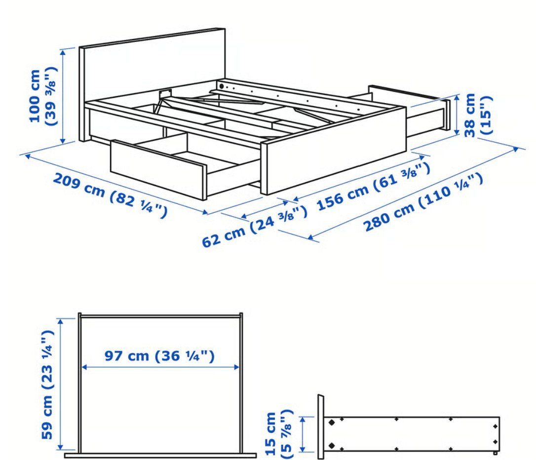 Ikea Letti: Bettgestell MALM 140x200 – Usato da Basel venduto da Wollsocken80 3
