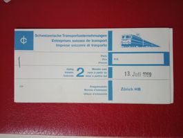Bahn Billett SBB 1969 Zürich HB - Rosenheim