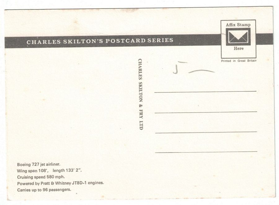 Cartoline postali: Lufthansa Boeing 727 Europa Jet Airliner – Usato da Frauenfeld venduto da POML 1