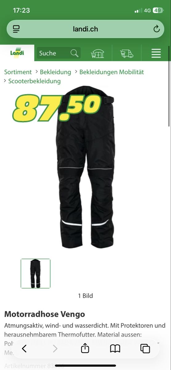 Pantaloni: Motorradhose schwarz S – Usato da Winterthur venduto da extraversion 2