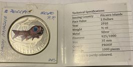Pitcairn Island 2 Dollars 2010 UNC Silver coin Rare