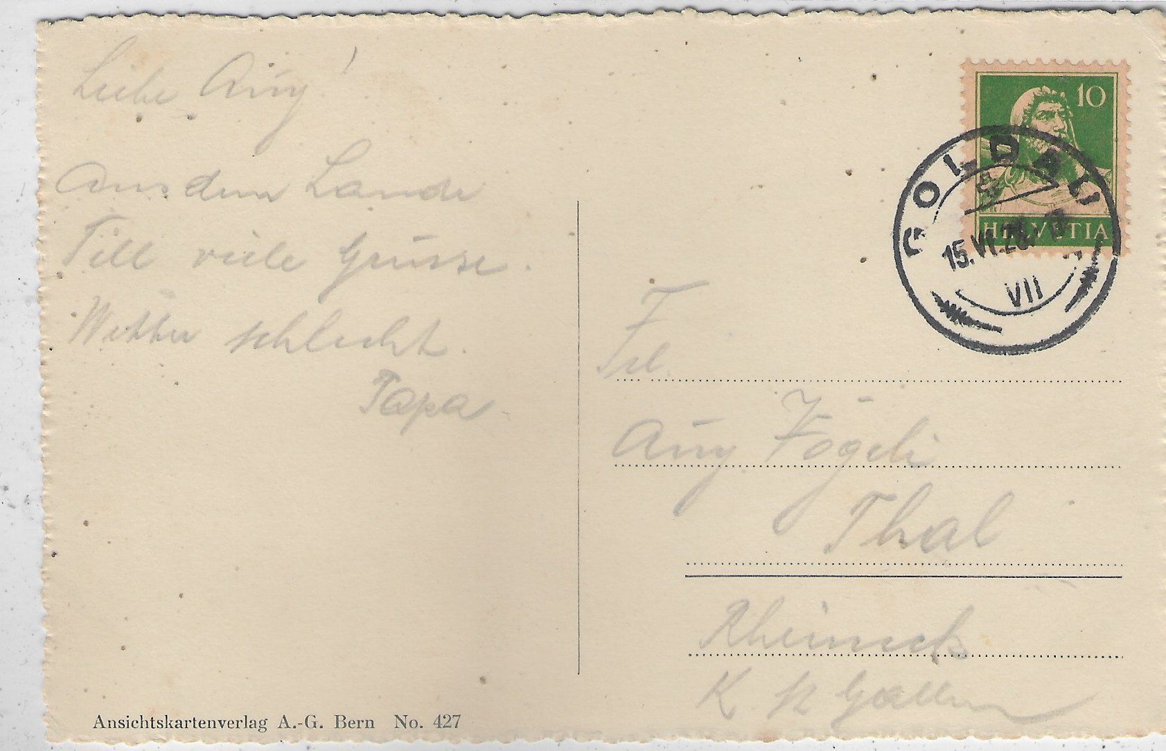 Cartoline postali: Flüelen - Grand Hotel Adler – Usato da Ettingen venduto da Kartenplanet 1