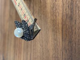 Ring mit Markasit und Perle
