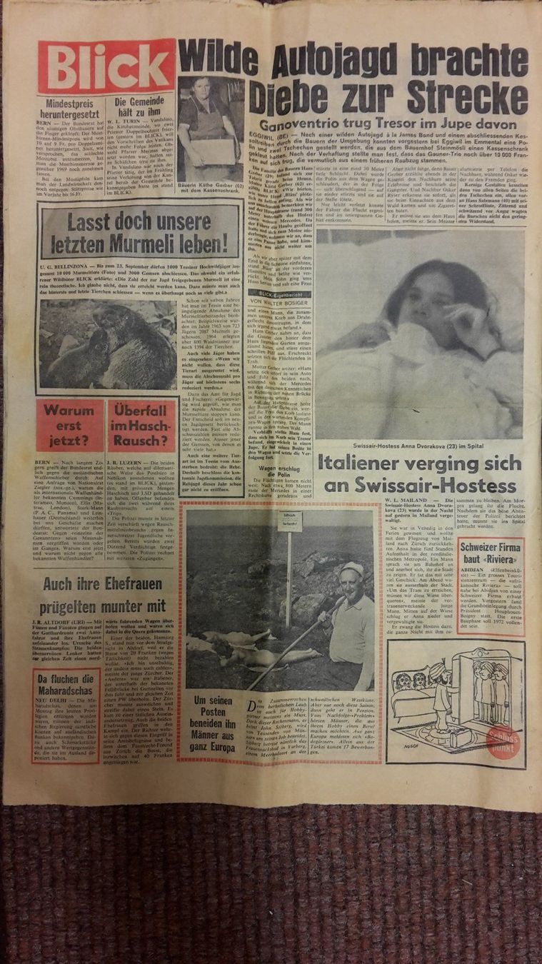 Riviste & Magazine: von 1970 "Blick"  Ausgabe – Usato da Achseten venduto da Wenggi 1