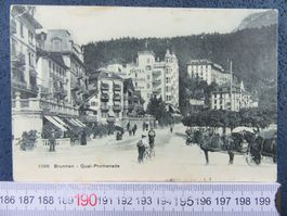 BRUNNEN 1908 QUAI PROMENADE BELEBT SZ AK