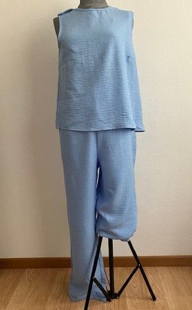 Ensemble d'été bleu ciel - Top & Pantalon - Taille L ✨