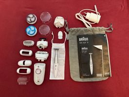 Epilierer von Braun Silk-épil 9 + Bikini Styler mit Zubehör