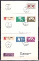 PP 1950 FDC B46-50, BERN 1.VI.50, auf  3 Briefen